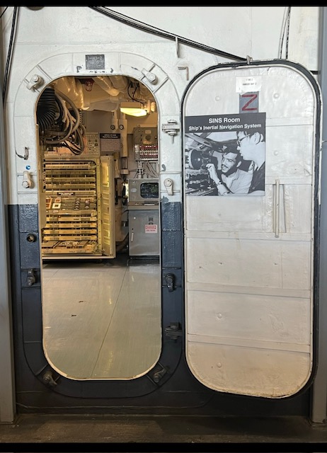 Shipboard entry to computer room